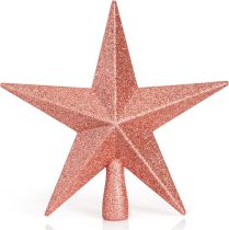 Ornativity Glitter Star Tree Topper - Christmas Decorative Xmas Holiday Bethlehem Star Trees Toppers Ornament Decor (Rose Gold) 8 