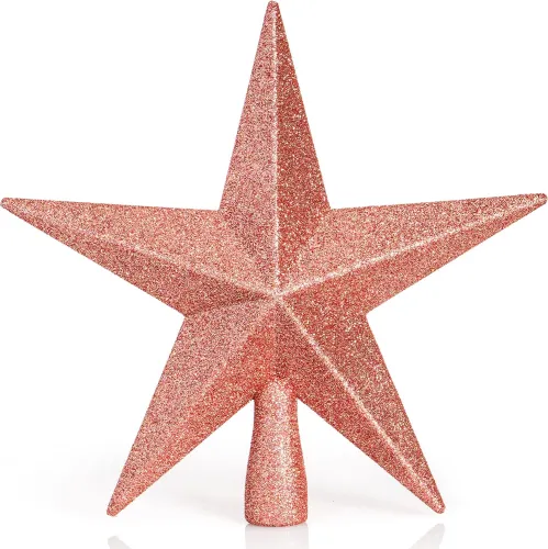Ornativity Glitter Star Tree Topper - Christmas Decorative Xmas Holiday Bethlehem Star Trees Toppers Ornament Decor (Rose Gold) 8 
