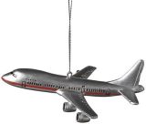 1 X Commercial Airliner Resin Hanging Tree Ornament - Size 4.25 inch by Midwest-CBK, Christmas