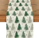 Artoid Mode Xmas Trees Snowflake Christmas Table Runner, Seasonal Winter Green Kitchen Dining Table Decoration for Home Party Decor 13x72 Inch