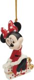 Lenox 895792 2024 Minnie Mouse Sitting On A Gift Ornament, Christmas