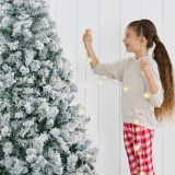 Best Choice Products Artificial Christmas Tree, 6ft Unlit Snow Flocked Design Pine Tree, Full Appearance Snowy w/Easy Assembly, Metal Stand