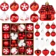 Christmas Tree Ornaments,40ct Christmas Ball Decoration Set,11 Different Christmas Ornaments,Red and White Classic Color Christmas Tree Decorations, Shatterproof Christmas Decorations