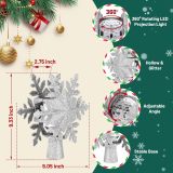 Christmas Tree Topper Lighted with 6 Projection Modes,Christmas Star Tree Topper Built-in LED Rotating Projector Lights 3D Christmas Tree Decorations for Xmas Party Holiday Decor(Silver Snowflake)