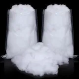 2 Bags Christmas Fake Snow Cotton Like Fluffy Snow Fiber Artificial Snow Indoor Snow Blanket Decor for Winter Mantle Village, Nativity and Christmas Ornament (White)