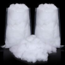 2 Bags Christmas Fake Snow Cotton Like Fluffy Snow Fiber Artificial Snow Indoor Snow Blanket Decor for Winter Mantle Village, Nativity and Christmas Ornament (White)