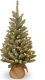 National Tree Company Pre-lit Artificial Mini Christmas Tree | Includes Small White LED Lights and Cloth Bag Base | Snowy Concolor Fir Burlap - 3 ft, Brown/Green