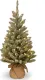 National Tree Company Pre-lit Artificial Mini Christmas Tree | Includes Small White LED Lights and Cloth Bag Base | Snowy Concolor Fir Burlap - 3 ft, Brown/Green