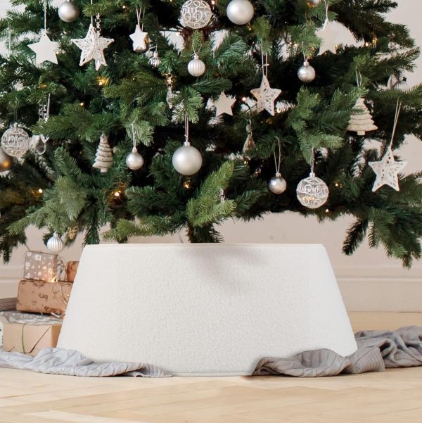 Beautiful Christmas Tree Collar - Authentic 28  Boucle Tree Ring for Any Christmas Tree - Easy to Set Up Skirt Enhances Your Holiday Home Decor