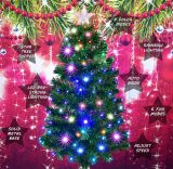 Holiday Essence Prelit Artificial Christmas Tree, 4 Foot Pine Xmas Tree with Multi Function Changing LED Multi Colored Lights and Star Tree Topper with Remote, 120 Full Tips, Metal Stand