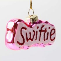 Swiftie Glass Ornament, Decorative Gift (Pink with Glitters)