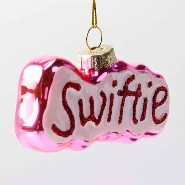 Swiftie Glass Ornament, Decorative Gift (Pink with Glitters)