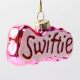 Swiftie Glass Ornament, Decorative Gift (Pink with Glitters)