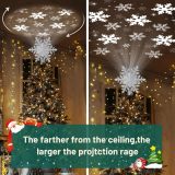 Christmas Tree Topper Lighted with 6 Projection Modes,Christmas Star Tree Topper Built-in LED Rotating Projector Lights 3D Christmas Tree Decorations for Xmas Party Holiday Decor(Silver Snowflake)