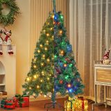 Lulu Home 6FT Christmas Tree, Artificial Christmas Tree with RC 300 LEDs Warm White & Multicolored String Lights(NOT Pre-Strung) for Indoor Outdoor Winter Decoration, 11 Lighting Modes with Timer