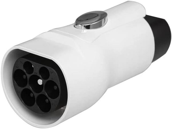 Ev Charger Type2 Car to GBT Ev Charger Adapter 32A Convertor Type2 Ev Car Charger Adapter, Black & white, 500377351