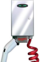 WattZilla-UNO: Level 2, 80 Amp EVSE, 25' red Retractable J1772 Charging Cable w/CMS, Type 4X Outdoor Enclosure, Stainless Steel Wall Mount Kit, Mirror Finish, 80 Amp, UL/cUL Listed, Made in The USA