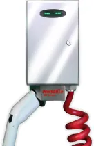 WattZilla-UNO: Level 2, 80 Amp EVSE, 25' red Retractable J1772 Charging Cable w/CMS, Type 4X Outdoor Enclosure, Stainless Steel Wall Mount Kit, Mirror Finish, 80 Amp, UL/cUL Listed, Made in The USA