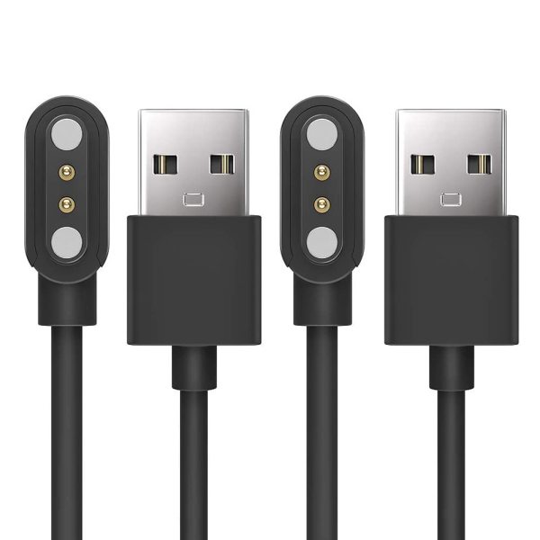 BabyValley 2Pack Compatible for MorePro HM08 Charger, USB Magnetic Charging Cable Replacement Charger Cable Compatible with MorePro HM08 Fitness Tracker (2*Black)