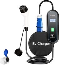 EV Charger Portable EV Charger Type2 Cable 32A 7KW with CEE Plug EVSE Type1 J1772 Charging Box 5M GB/T Charger for Electric Vehicle(32A 7KW Type 2)