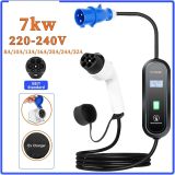 EV Charger Portable EV Charger Type2 Cable 32A 7KW with CEE Plug EVSE Type1 J1772 Charging Box 5M GB/T Charger for Electric Vehicle(32A 7KW Type 2)