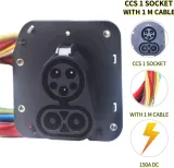 CCS 1 Socket 150A with 1 Meter Cable EVSE Combo CCS 1 Socket for Electric Car Accessories Combo 1 CCS 1 EV Charger Connector (Color : 150A with 1M Cable)