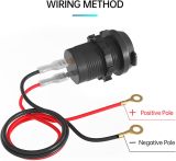 Car Charger PD QC3.0 Fast Charge Type C USB Port Socket 12V/24V Waterproof Power Outlet Fast Charge with 60cm Cable for Motorcycle Marine Boat RV ATV Cars Trucks Campers