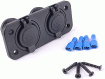 Waterproof 4 USB Car Charger Vehicle-mounted Mobile Charger Double Light Blue Light Puckering 3.1 A Large Current 12V