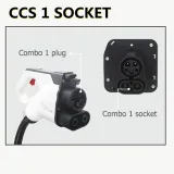 CCS 1 Socket 150A with 1 Meter Cable EVSE Combo CCS 1 Socket for Electric Car Accessories Combo 1 CCS 1 EV Charger Connector (Color : 150A with 1M Cable)