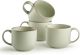 4-Piece Mug Set - Hand Crafted Ceramic Stoneware Mug Set, Modern Dining Mugs - Large & Multipurpose Shape Mugs, Microwave & Dishwasher Safe - Sage Green, 19 Oz.