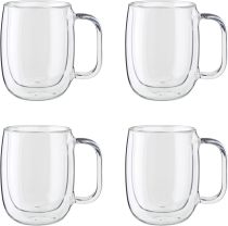 4-pc Double Wall Glass , Insulated Coffee Mug, Clear