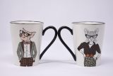Hipster Animal Stoneware Coffee Mugs by Signature | package of 6 mugs