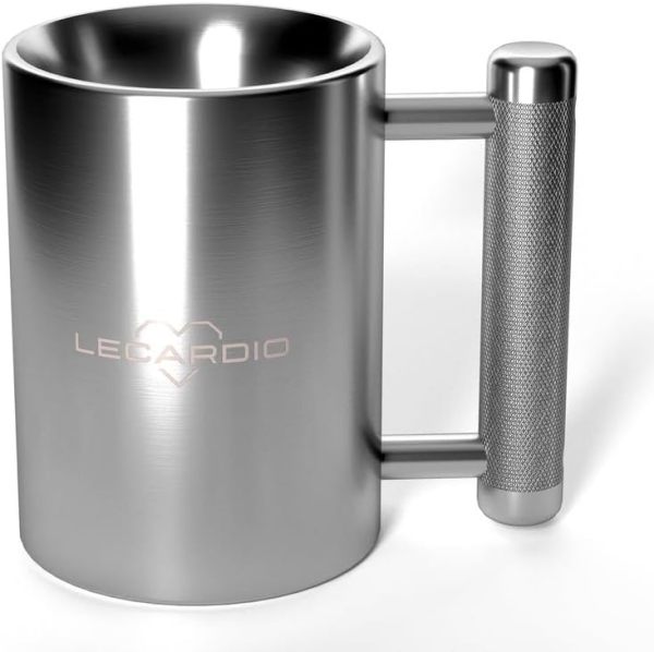 Heavy Mug 8KG/18LB 10 oz - Stainless Steel Fitness Water Cup | Durable Weightlifting Plate Design | Gym, Workout, and Coffee Enthusiast Gift | BPA-Free Sports Bottle