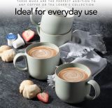 4-Piece Mug Set - Hand Crafted Ceramic Stoneware Mug Set, Modern Dining Mugs - Large & Multipurpose Shape Mugs, Microwave & Dishwasher Safe - Sage Green, 19 Oz.