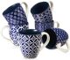 Coffee Mugs Set of 6, 19 oz Large Porcelain Coffee Cups with Handle for Coffee Tea and Cocoa, Ceramic Coffee Mug for Women Men, Housewarming Wedding Gift, Vintage Blue
