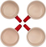 Stoneware Set of 4 Mugs, 14 oz. each, Cerise