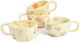 4-Piece Ceramic Coffee Mugs, Creative Flower Mug for Office and Home, 8.5 oz/250 ml for Latte Tea Milk (Blue Flower, Orange Flower, Pink Cherry, Purple Tulip)