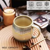 16oz Ceramic Coffee Mugs for Men/Women - Set of 2 with Spoons, Great for Soup, Cocoa, Office, Home, Engagement Gifts