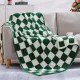 Checkered Throw Blanket, Avocado Green Microfiber Soft Cozy Fluffy Warm Hand Made Throw Blankets for Couch, Sofa, Chair, Bed, Camping, Picnic, Travel Lightweight Bed Blanket - 60 *80