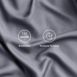 King Size Sheet Set, Cooling Sheets King, Rayon Derived from Bamboo, Deep Pocket Up to 16 , Breathable & Soft Bed Sheets, Hotel Luxury Silky Bedding Sheets & Pillowcases, Dark Grey