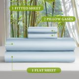 Sheets Set，Rayon Derived from 100% Bamboo_，Cooling & Soft Bed Sheets, Luxury Bedding Sheets & Pillowcases, 16 Inch Deep Pockets (King,Teal Blue)