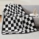 Checkered Throw Blanket, Black and White Microfiber Soft Cozy Fluffy Warm Hand Made Throw Blankets for Couch, Sofa, Chair, Bed, Camping, Picnic, Travel Lightweight Bed Blanket - 60 *80