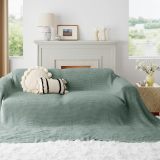100% Cotton Large Blankets Oversized King for Bed - Waffle Weave Blankets for Spring, Lightweight and Breathable Couch Cover Blankets, Sage Green, 120x94 inches