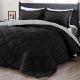 King Size Comforter Set - Black and Grey King Comforter, Soft Bedding Sets for All Seasons -3 Pieces - 1 Comforter (104 x92 ) and 2 Pillow Shams(20 x36 )