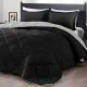 King Size Comforter Set - Black and Grey King Comforter, Soft Bedding Sets for All Seasons -3 Pieces - 1 Comforter (104 x92 ) and 2 Pillow Shams(20 x36 )