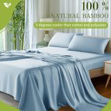 Sheets Set，Rayon Derived from 100% Bamboo_，Cooling & Soft Bed Sheets, Luxury Bedding Sheets & Pillowcases, 16 Inch Deep Pockets (King,Teal Blue)