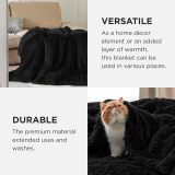 Faux Fur King Size Blanket Black – Fuzzy, Fluffy, and Shaggy Faux Fur, Soft and Thick Sherpa, Cozy Warm Decorative Gift, King Blanket for Bed, 108x90 Inches, 640 GSM