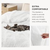 Soft White Faux Fur Blanket - Fluffy, Shaggy Sherpa, King Size Decorative Gift, 108x90 Inches, 640 GSM