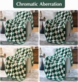 Checkered Throw Blanket, Avocado Green Microfiber Soft Cozy Fluffy Warm Hand Made Throw Blankets for Couch, Sofa, Chair, Bed, Camping, Picnic, Travel Lightweight Bed Blanket - 60 *80