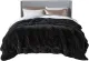 Faux Fur King Size Blanket Black – Fuzzy, Fluffy, and Shaggy Faux Fur, Soft and Thick Sherpa, Cozy Warm Decorative Gift, King Blanket for Bed, 108x90 Inches, 640 GSM